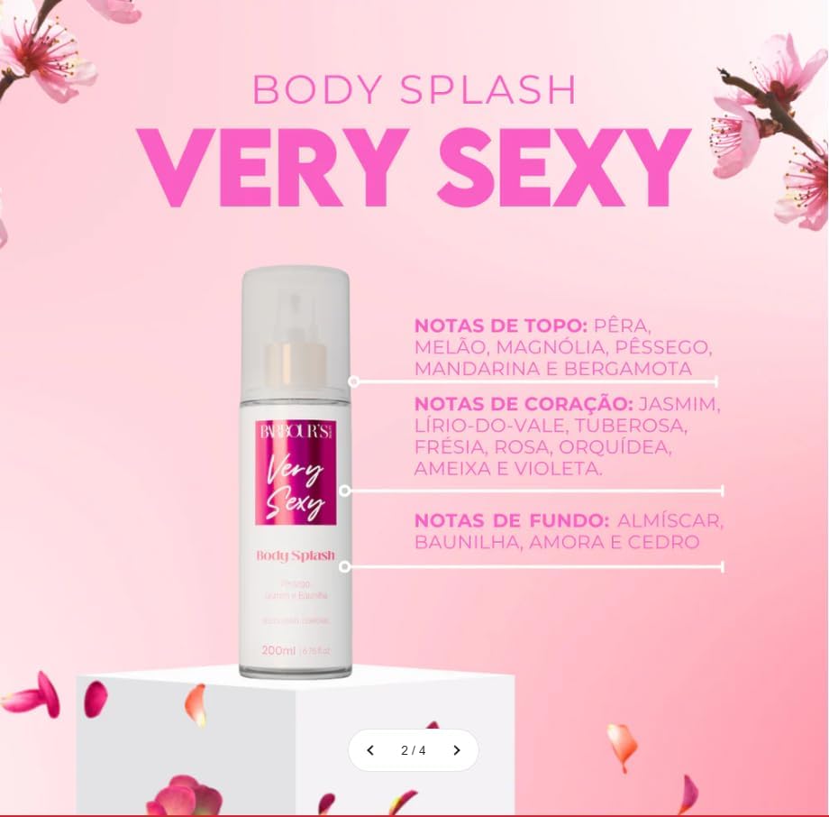 Body Splash 200ml Sedução Fragrância  Provocante Envio Imediato